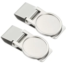 2 Pcs Stainless Steel Money Clip, Wallet Clip Round Blank Money Holder