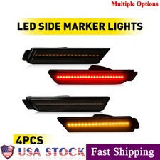 2-4x Smokedclear Front Rear Led Side Bumper Marker Light For 10-15 Chevy Camaro