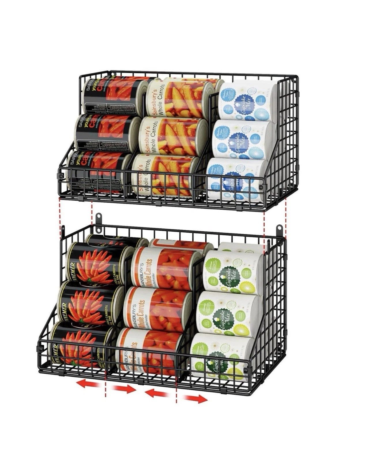 JKsmart 2 Pack Stackable Can Rack Organizer for Pantry Storage,Can Dispensers...
