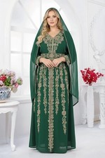 Fancy Moroccan Abaya Dubai Royal Islamic Georgette Kaftan Eid SALE Elegant Gown