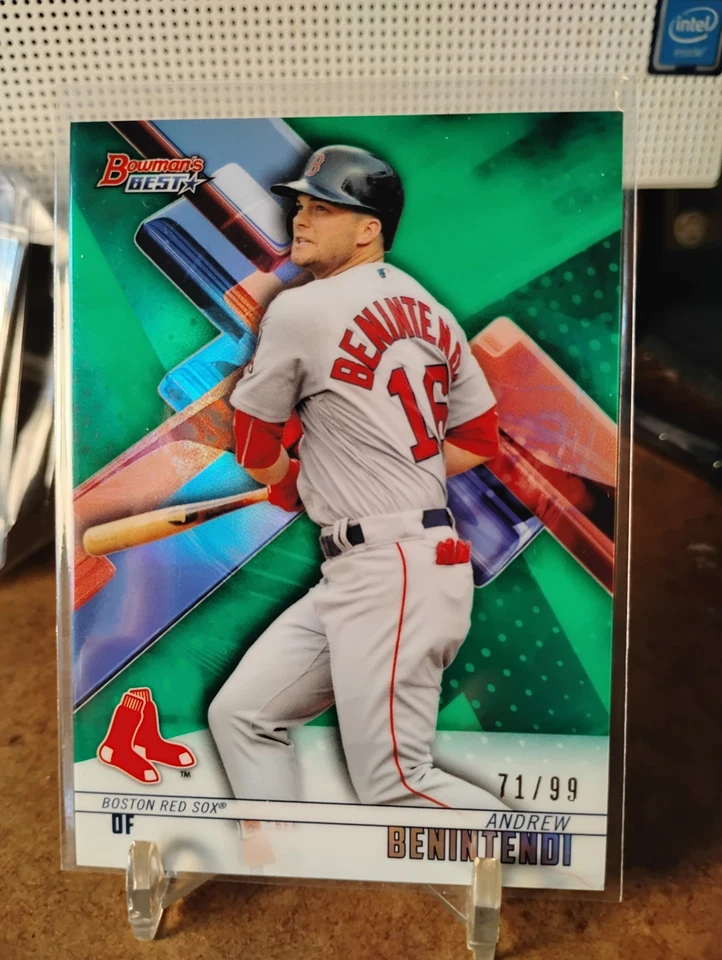 2018 Bowmans Best Green /99 Andrew Benintendi Redsox - Image 2 of 3
