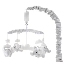 The Peanutshell Crib Mobile for Girls or Boys - Soft Grey Musical Baby Crib M...