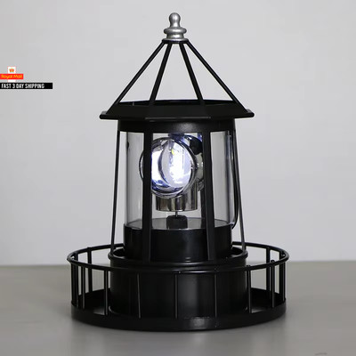 Rundumleuchte Leuchte Eisen Solarschmuck Leuchtturm Gartendeko Leuchtturm-Sh