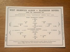 1886 FA Cup Final Programme - Blackburn Rovers vs WBA (double sided) *FREE P&P*