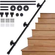 AMLOOPH Hand Rails Stairs, 1.5m Banister Handrails for Stairs, Black Bannister