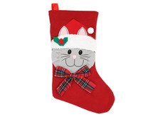 CAT Christmas Stocking Pet Holiday Decor Ready to Fill Full Size NEW 