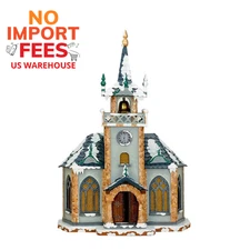 Hubrig Volkskunst Church 12.3" Electric Lighted Wooden Model Made in Germany