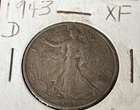 1943D Walking Liberty Half Dollar Coin, 90% Silver