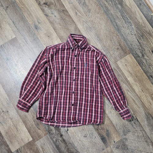 Polo Ralph Lauren Boys Shirt Button Down Red Plaid 100% Cotton 80s 90s VTG Sz 5 - Picture 3 of 8