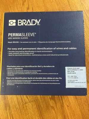 Brady Ps-187-150-Wt Wire Marking Sleeves, White, 1.5 In W