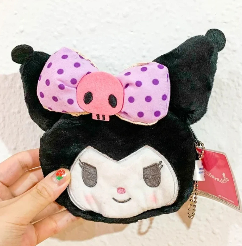 Monedero Kuromi dibujo animado estilo japonés – cartera anime kawaii mini wallet
