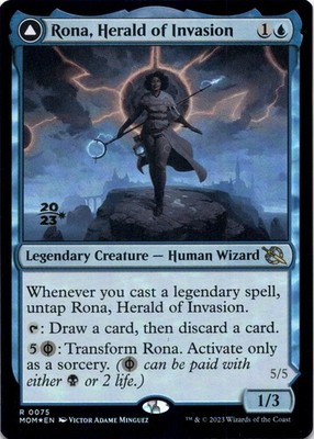 Rona, Herald of Invastion PRE-RELEASE STAMP FOIL March of the Machine MTG NM