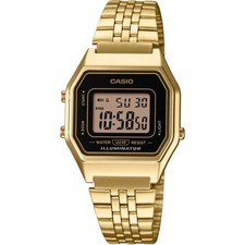 Casio Women s Watch Black Digital Dial Yellow Gold Bracelet LA-680WGA-1DF
