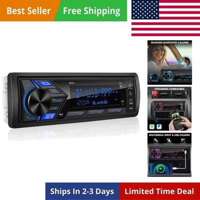 Single Din Car Stereo Bluetooth: 1-Din Car Radio Receiver - in Dash Digital M...