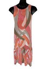 Susan Graver Women's Knit A-Line Back Tie Maxi Dress Melon Stone