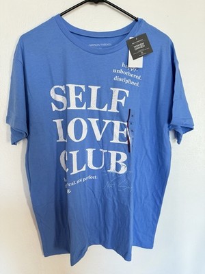 Grayson Threads women s Blue Self Love Club Graphic Crew Neck T-Shirt XXL