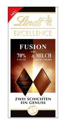 Lindt EXCELLENCE Fusion 70% & Milch, 100g MHD 09/2026