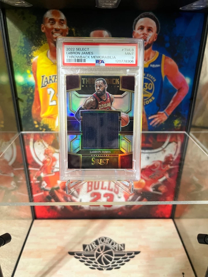 2022-23 Panini Select Lebron James Throwback Memorabilia Silver GU Patch PSA 9 - Image 3 of 4