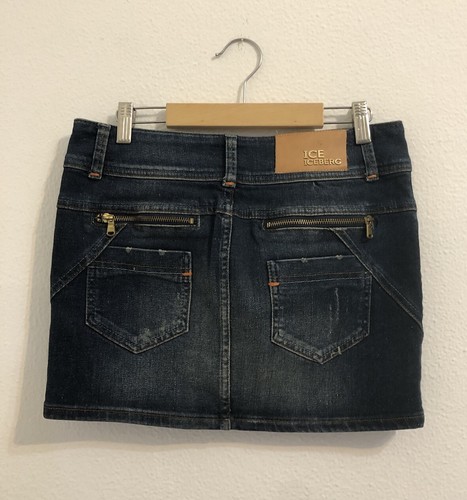 ICEBERG Gonna minigonna jeans denim Tg 40 - Picture 5 of 12