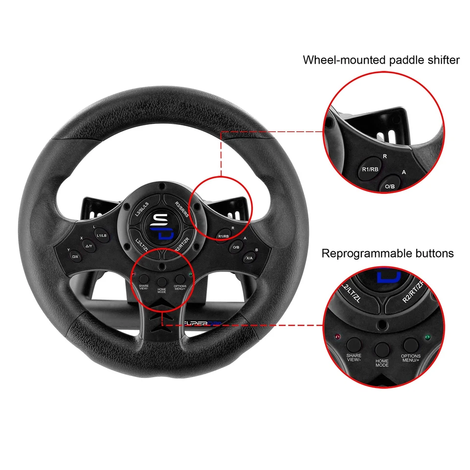 Superdrive SV450 racing steering wheel with Pedals and Shifters Xbox Serie X ... - Image 3 of 4