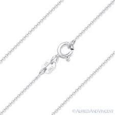 1mm Rolo Link Italian Cable Chain Necklace in Plain .925 Italy Sterling Silver