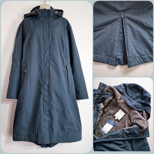 Seasalt Size 24 RRP £160 BNWT Grey Teal Waterproof Hooded Coat Inside Pocket - Picture 22 of 24