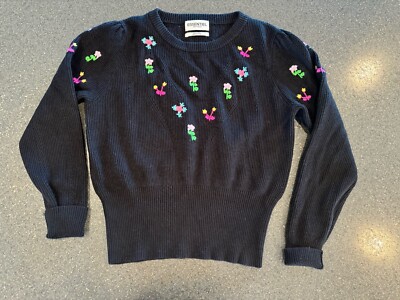 Essential Antwerp Black Embroidered Sweater Large