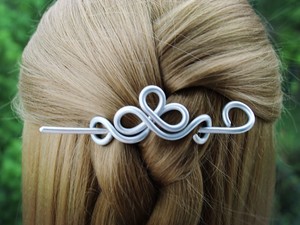 Celtic Small Silver Hair Clip Hair Barrette Wedding Hair Slide