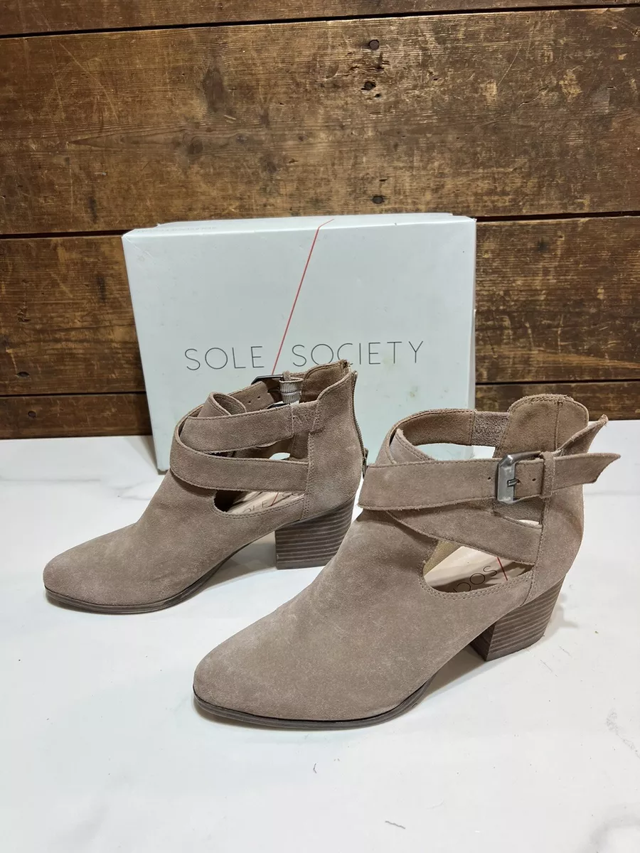 Taupe cut top out booties
