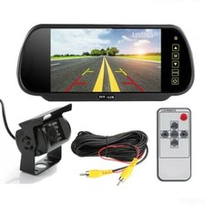 Monitor LCD specchietto auto 7" con ingresso video 4CH, PAL/NTSC, kit telecamera vista posteriore