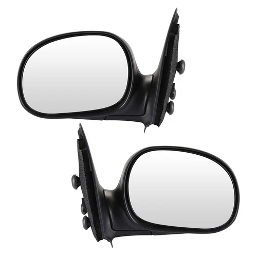 LH+RH Side Black Housing Manual Fold Mirrors Pair For 1997-2004 Ford F150