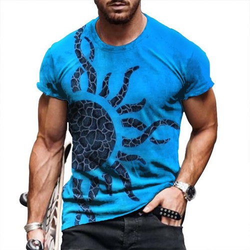 T Shirt Men Short Sleeve Novelty Quick Dry Fashion Graphic Lightweight Silky Tee - Picture 19 of 63