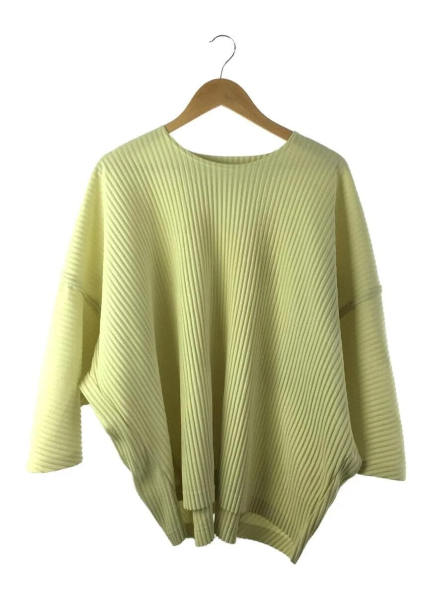 ISSEY MIYAKE Pleated Sweater Size 2 Polyester Yellow Width 87 cm Men USED
