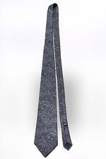 Mallory & Church London Men's Tie Maroon Blue Gray Paisley Pure Silk Made In USA