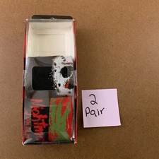 Bioworld Horror Men's Shoe Size 8-12 Black Novelty Print Crew Socks 2 Pair NWT