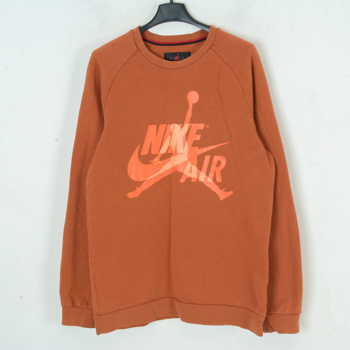 Nike Air Jordan Mens S Jumper Pullover Sweatshirt Basketball Orange Sports Top | eBay UK
