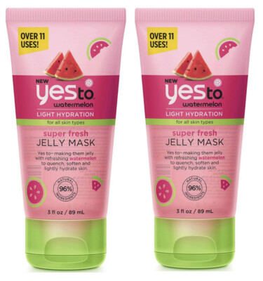 Lot of 2 Yes To Watermelon Light Hydration Super Fresh Jelly Mask All Skin Types