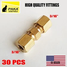 30 PC - 3/16” UNION COMPRESSION FITTINGS BRASS, WHOLESALE PRICE