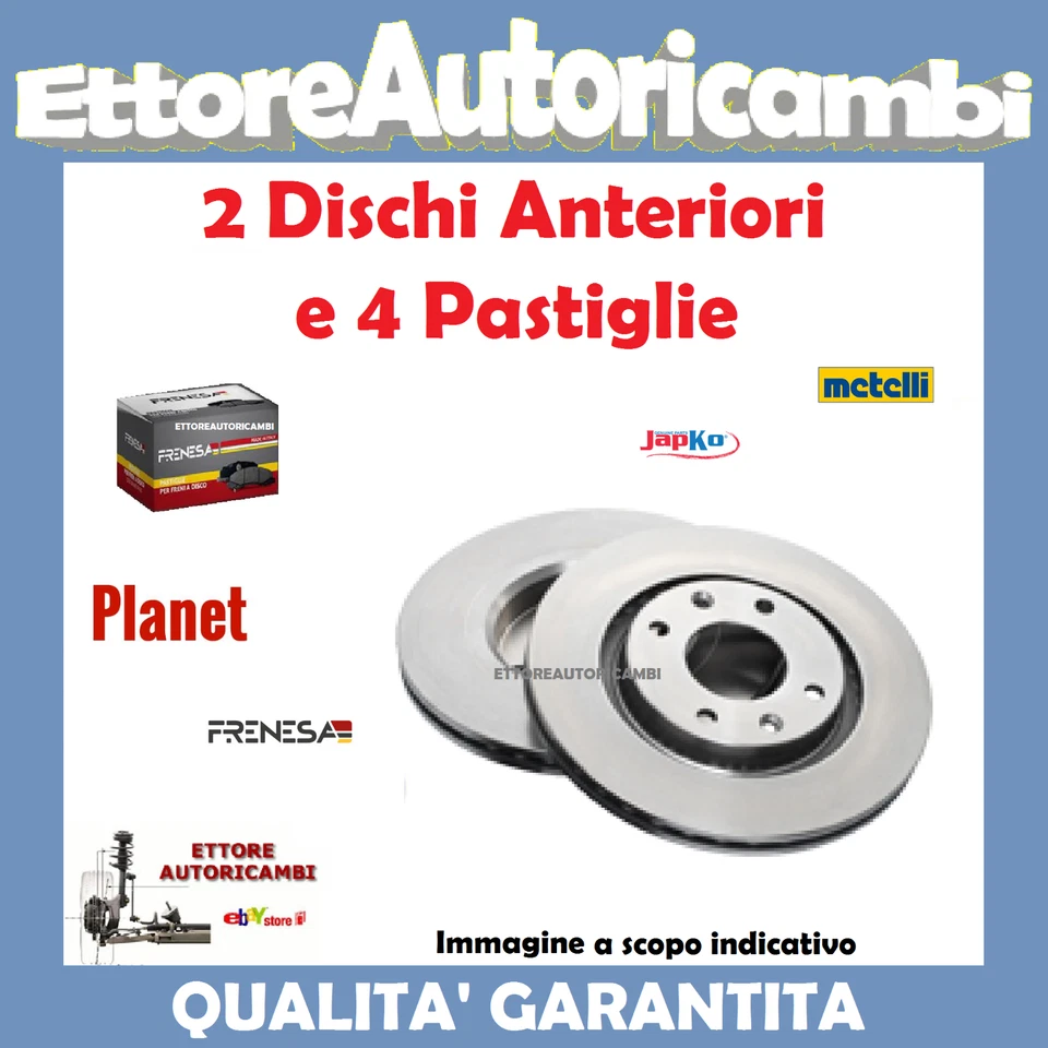 KIT DISCHI + PASTIGLIE ANTERIORI FIAT NUOVA PANDA (169) 2003>2013 BENZINA