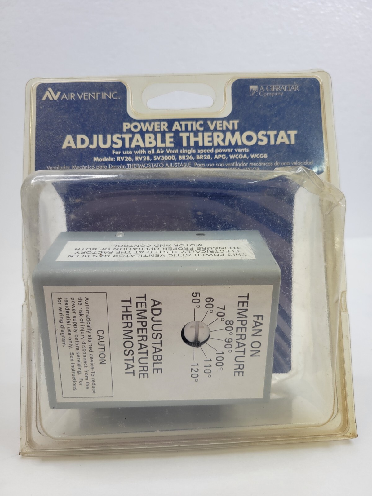 Attic Fan Thermostat Control With Fire Safety Shut-Off - 120V Adjustable Temperature Controller