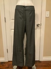 Armani Collezioni Black Silver Wool Micro Dot Wool Trousers NWT 555 Size 10 46