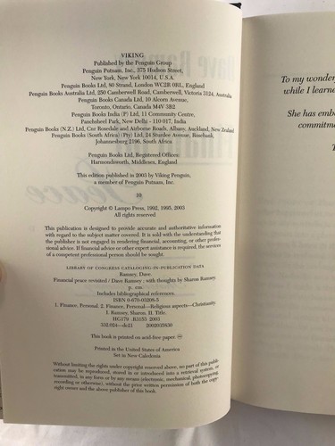 "Financial Peace Revisited" Dave Ramsey (2002, Hardcover) - Money Budgets - Imagen 3 de 5