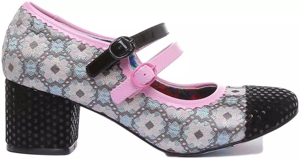 Irregular Choice Mini Mod Womens Retro Style Block Heel Black Shoe