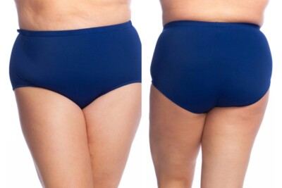 NEW MAXINE Womens Plus Size 22W XXXL 2X 3X Blue Full Pant Bikini Bottom Swimwear