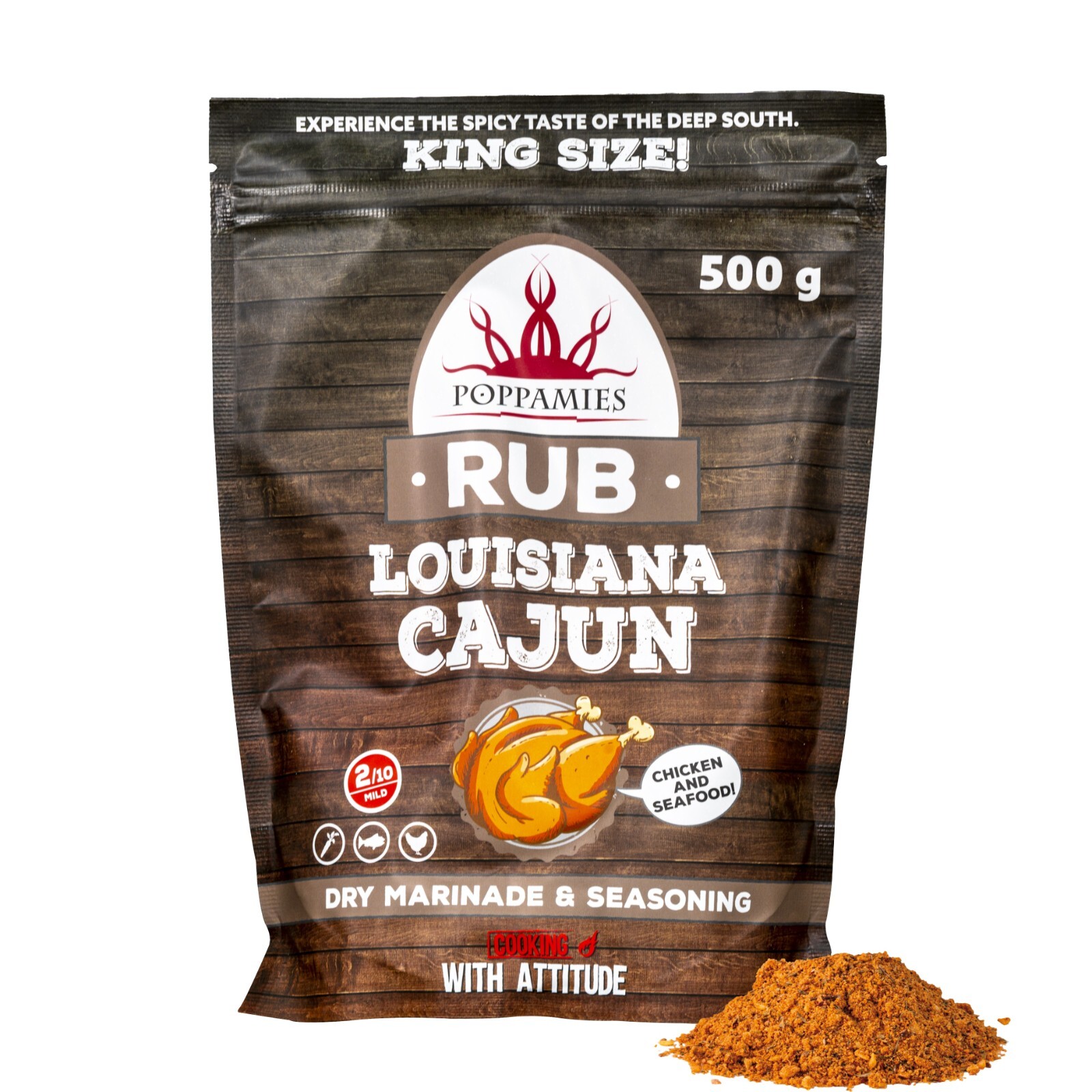 Poppamies Louisiana Cajun BBQ Rub 500g | 100% Natural | Chicken Fish Spice
