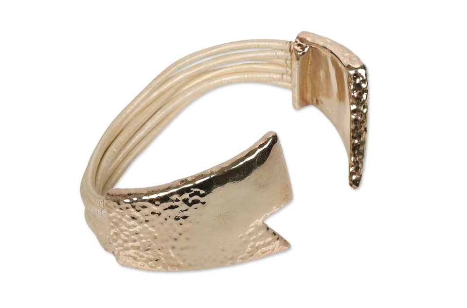 Pulsera de cuero Simon Sebbag 302239 chapada en oro de plata de ley con perlas para mujer Foto 2 de 4