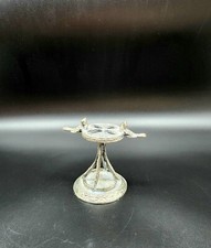 Vintage "Hanna" Silver Plated Metal Toothbrush/Eyebrow Brush Holder Birds