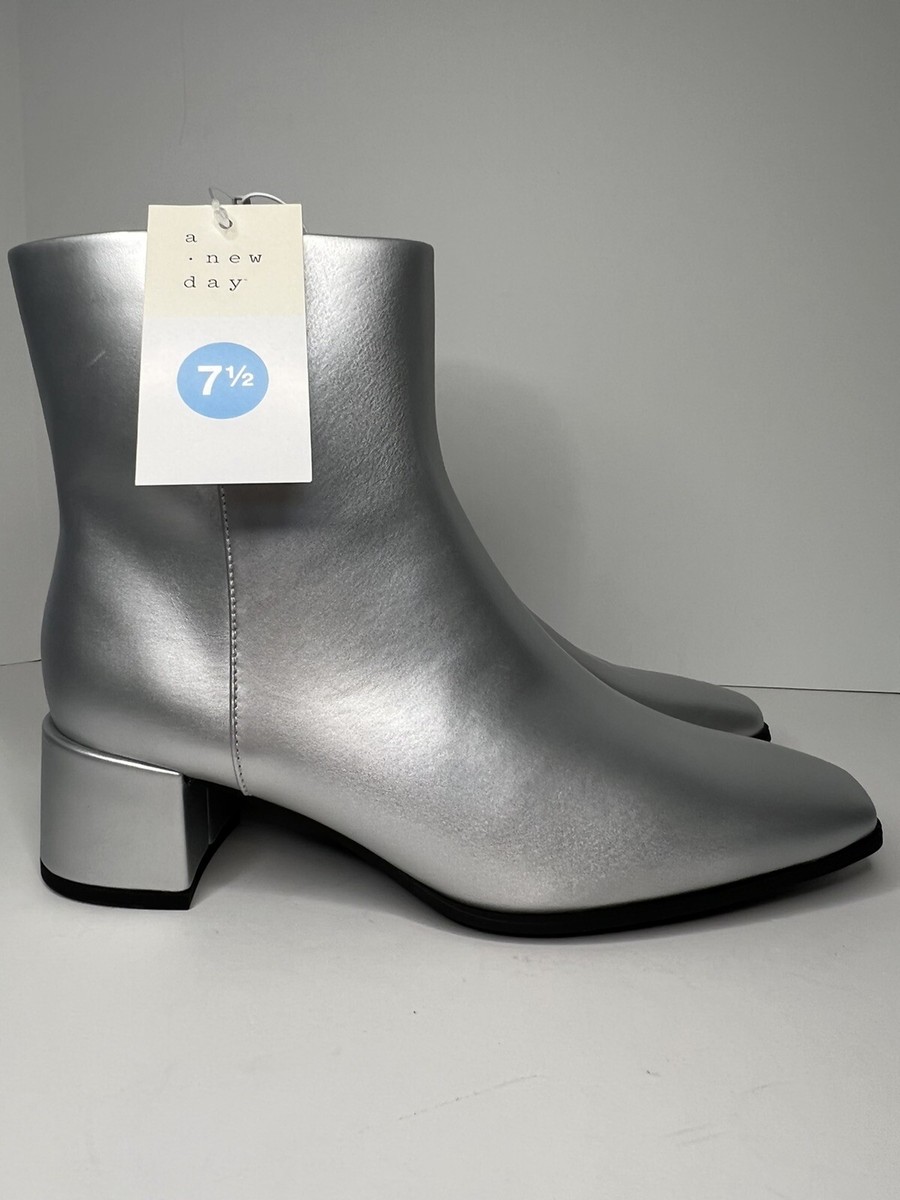 Women's Delilah Dress Boots - A New Day Silver 7.5 Women's Delilah Dress Boots - A New Day Silver 7.5