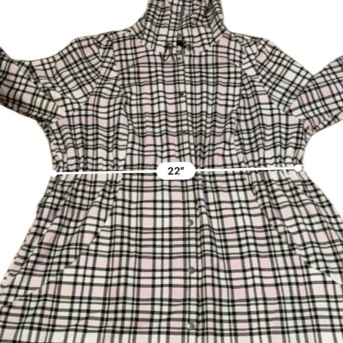 Torrid Plaid Flannel Hooded Anorak Jacket in Pink White Black Sz 3X Plus - Picture 14 of 16