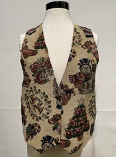 Vintage Gitano Holiday Tapestry Women's One Size Fits Most Button Up Vest